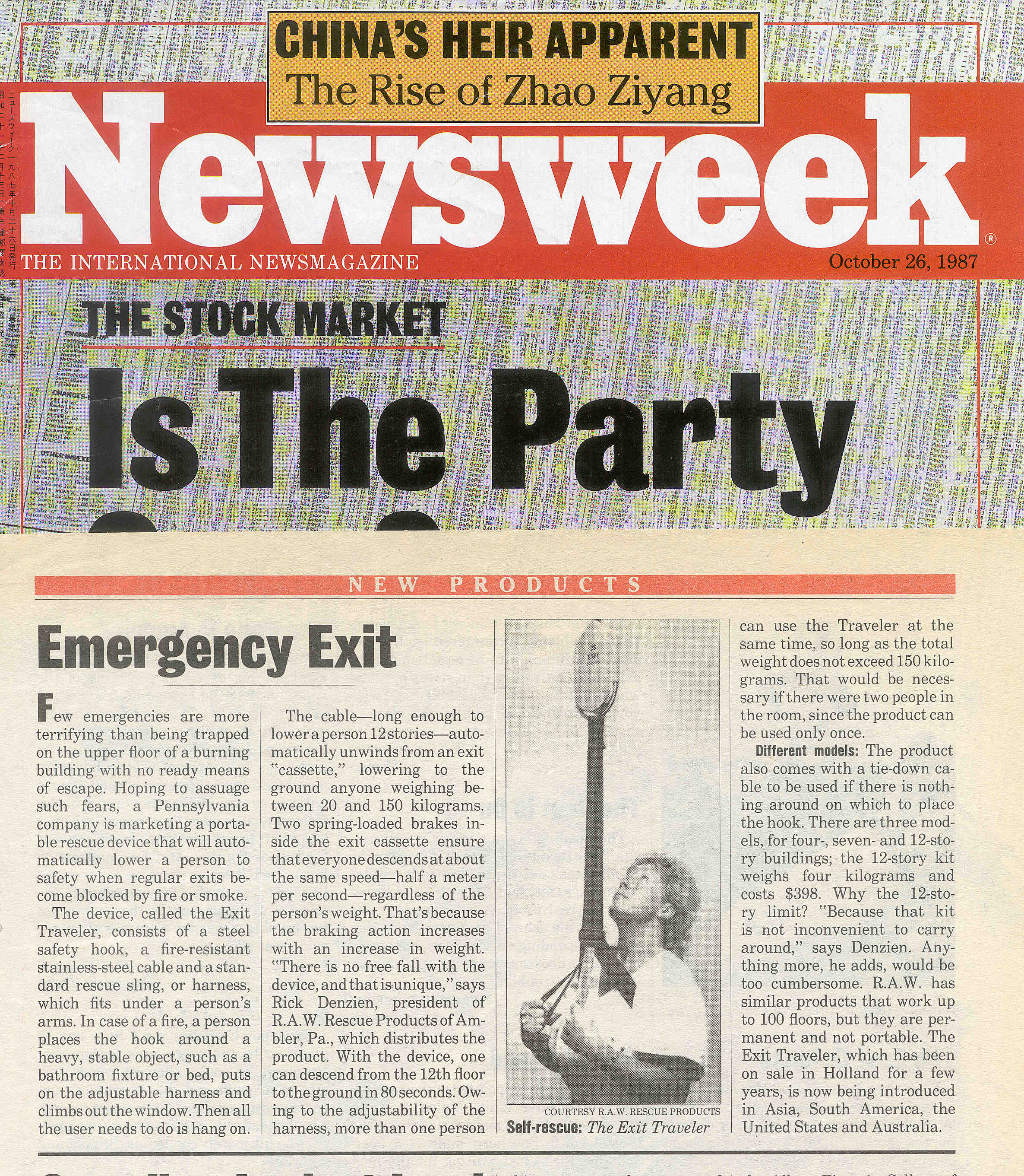 1987-10-26-NewsweekMagazine-Article ExitTraveler Newsweek Magazine